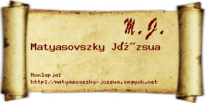 Matyasovszky Józsua névjegykártya